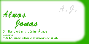 almos jonas business card