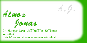 almos jonas business card